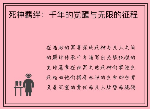 死神羁绊：千年的觉醒与无限的征程
