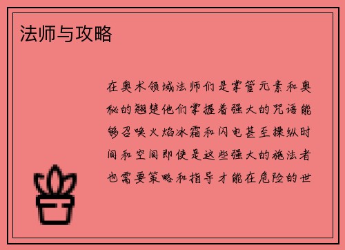 法师与攻略